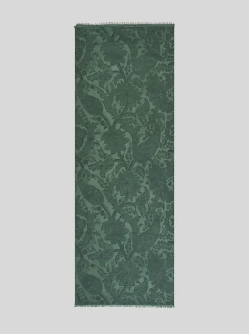 ETRO DOUBLE SIDED SCARF - GREEN FLORAL