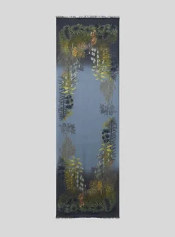 ETRO MODAL & CASHMERE SCARF - NAVY JUNGLE