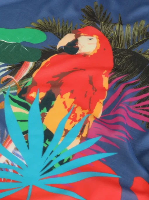 ETRO MODAL AND CASHMERE PARROT SCARF - BLUE