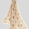 ETRO MODAL/CASHMERE FLORAL LATTICE SCARF - WHITE