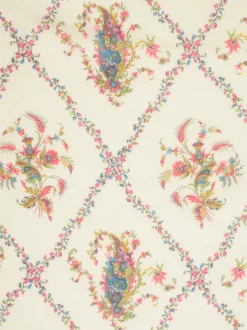 ETRO MODAL/CASHMERE FLORAL LATTICE SCARF - WHITE