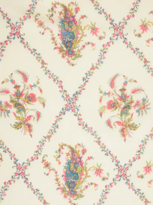 ETRO MODAL/CASHMERE FLORAL LATTICE SCARF - WHITE