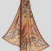 ETRO NEUTRA HAND-PATTERNED SCARF - BURNT ORANGE