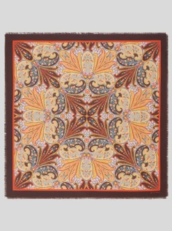 ETRO NEUTRA LEAF FOULARD - BURNT ORANGE