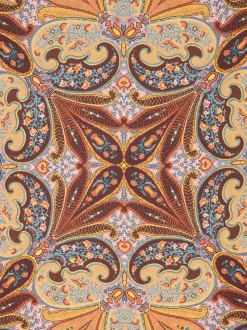 ETRO NEUTRA LEAF FOULARD - BURNT ORANGE