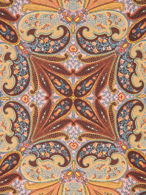 ETRO NEUTRA LEAF FOULARD - BURNT ORANGE