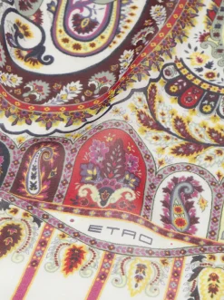 ETRO SILK SCARF - WHITE & RED PAISLEY