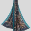 ETRO VISCOSE & CASHMERE SCARF - TEAL & NAVY PAISLEY