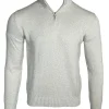 FEDELI BICOLOR 1/4 ZIP SWEATER - GREEN
