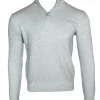 FEDELI BICOLOR 1/4 ZIP SWEATER - BLUE
