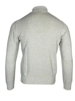 FEDELI BICOLOR 1/4 ZIP SWEATER - GREEN