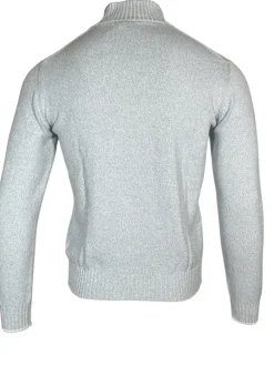 FEDELI BICOLOR 1/4 ZIP SWEATER - BLUE