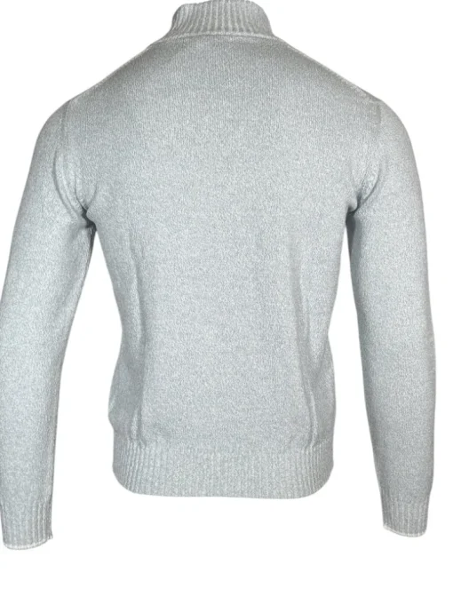FEDELI BICOLOR 1/4 ZIP SWEATER - BLUE