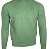FIORONI CASHMERE/LINEN CREW NECK SWEATER - GREEN MARL