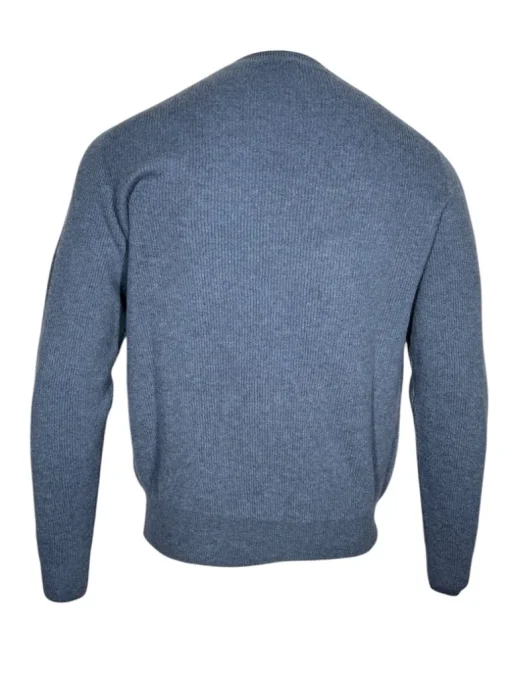 FIORONI CASHMERE/LINEN CREW NECK SWEATER - BLUE MARL
