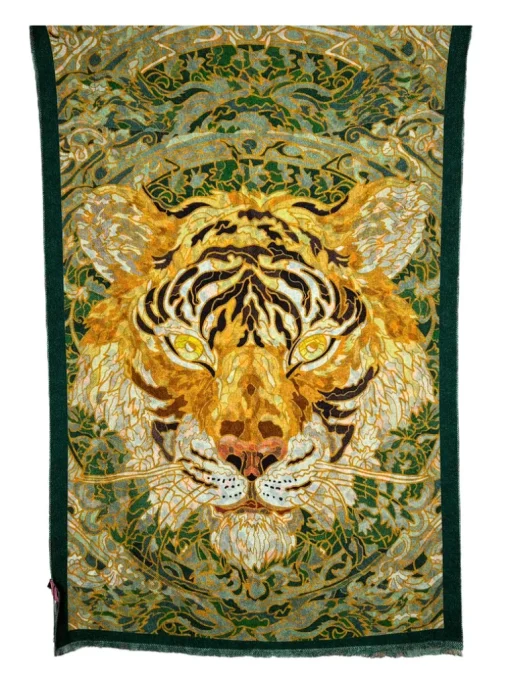 FRANCO FERRARI CASHMERE DOUBLE-SIDED SCARF - ORANGE TIGRESS