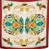FRANCO FERRARI DOUBLE SIDED SQUARE SILK SCARF - WHITE HUMMINGBIRDS