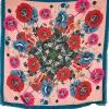 FRANCO FERRARI DOUBLE SIDED SQUARE SILK SCARF - POPPIES