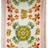 FRANCO FERRARI DOUBLE SIDED SILK SCARF - GOLD HEXAGON/BANANA FLORAL