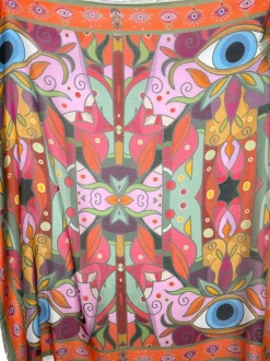 FRANCO FERRARI LARGE SQUARE COTTON/SILK SCARF - ALL SEEING EYE