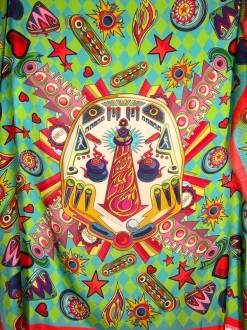 FRANCO FERRARI PINBALL SCARF - GREEN/RED