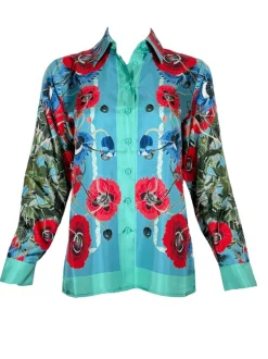 FRANCO FERRARI SILK SHIRT - POPPIES