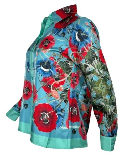 FRANCO FERRARI SILK SHIRT - POPPIES