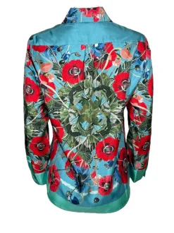 FRANCO FERRARI SILK SHIRT - POPPIES