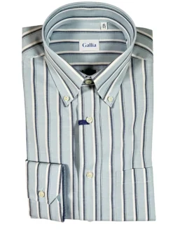 GALLIA MEN'S SHIRT - BLUE/WHITE STRIPE