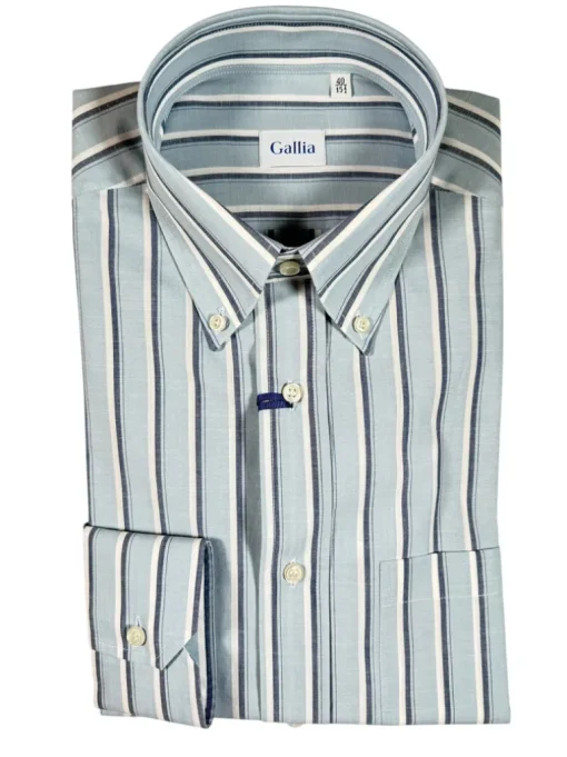 GALLIA MEN'S SHIRT - BLUE/WHITE STRIPE