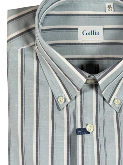 GALLIA MEN'S SHIRT - BLUE/WHITE STRIPE