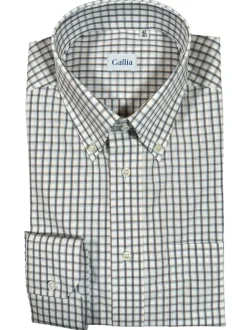 GALLIA MEN'S SHIRT - BROWN OPEN CHECK