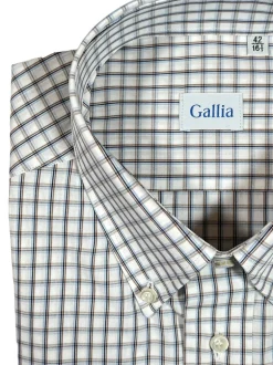 GALLIA MEN'S SHIRT - BROWN OPEN CHECK