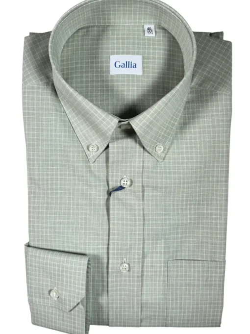 GALLIA MEN'S SHIRT - GREEN REVERSE CHECK