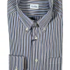 GALLIA MEN'S SHIRT - NAVY/BLUE/BROWN STRIPE
