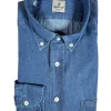 GIANGI NAPOLI MEN'S DENIM SHIRT - DOUBLE STONE WASH BLUE
