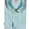 GIANGI NAPOLI MEN'S SHIRT - AQUA STRIPE