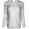 GIANGI NAPOLI WOMEN'S SHIRT - WHITE HERRINGBONE