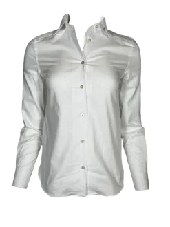 GIANGI NAPOLI WOMEN'S SHIRT - WHITE HERRINGBONE