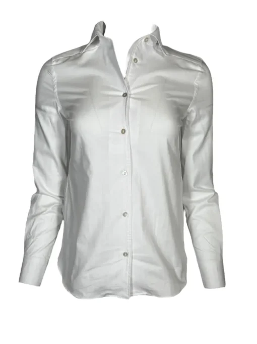 GIANGI NAPOLI WOMEN'S SHIRT - WHITE HERRINGBONE