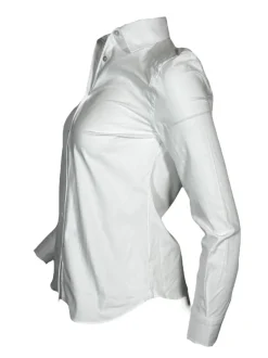 GIANGI NAPOLI WOMEN'S SHIRT - WHITE HERRINGBONE