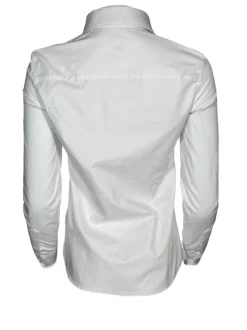 GIANGI NAPOLI WOMEN'S SHIRT - WHITE HERRINGBONE