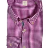 GMF 965 MEN'S COTTON SPORT SHIRT - RASPBERRY CHECK