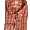 GMF 965 MEN'S COTTON SPORT SHIRT - ORANGE CHECK