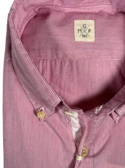 GMF 965 MEN'S COTTON SPORT SHIRT - RASPBERRY FINE STRIPE