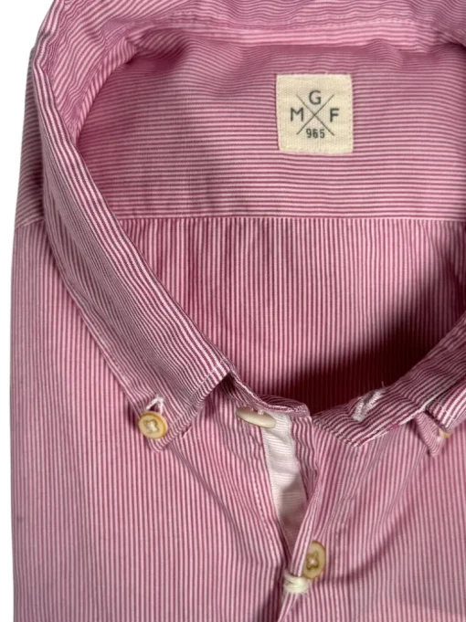 GMF 965 MEN'S COTTON SPORT SHIRT - RASPBERRY FINE STRIPE