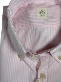 GMF 965 MEN'S COTTON SPORT SHIRT - LIGHT PINK FINE STRIPE