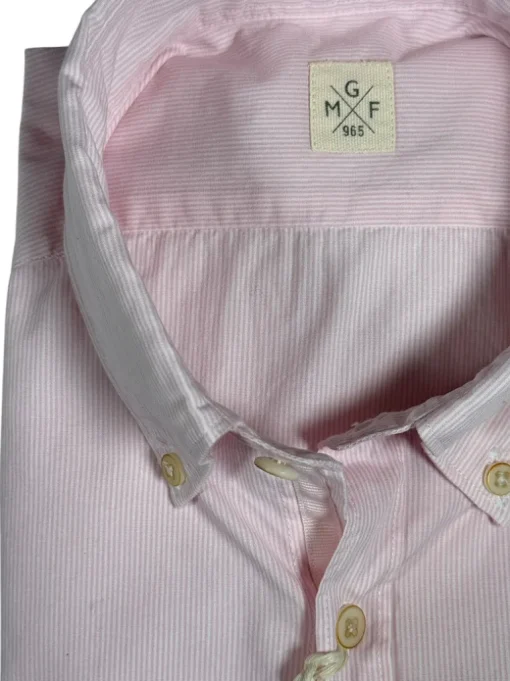 GMF 965 MEN'S COTTON SPORT SHIRT - LIGHT PINK FINE STRIPE