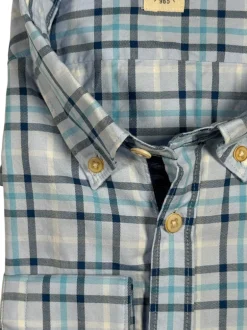 GMF 965 MEN'S COTTON SPORT SHIRT - BLUE CHECK