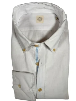 GMF 965 MEN'S LINEN BLEND SPORT SHIRT - WHITE